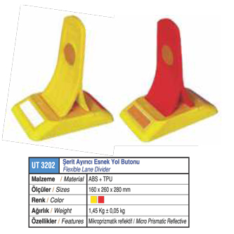 Şerit Ayırıcı Esnek Yol Butonu