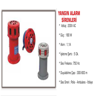 YANGIN ALARM SİRENLERİ